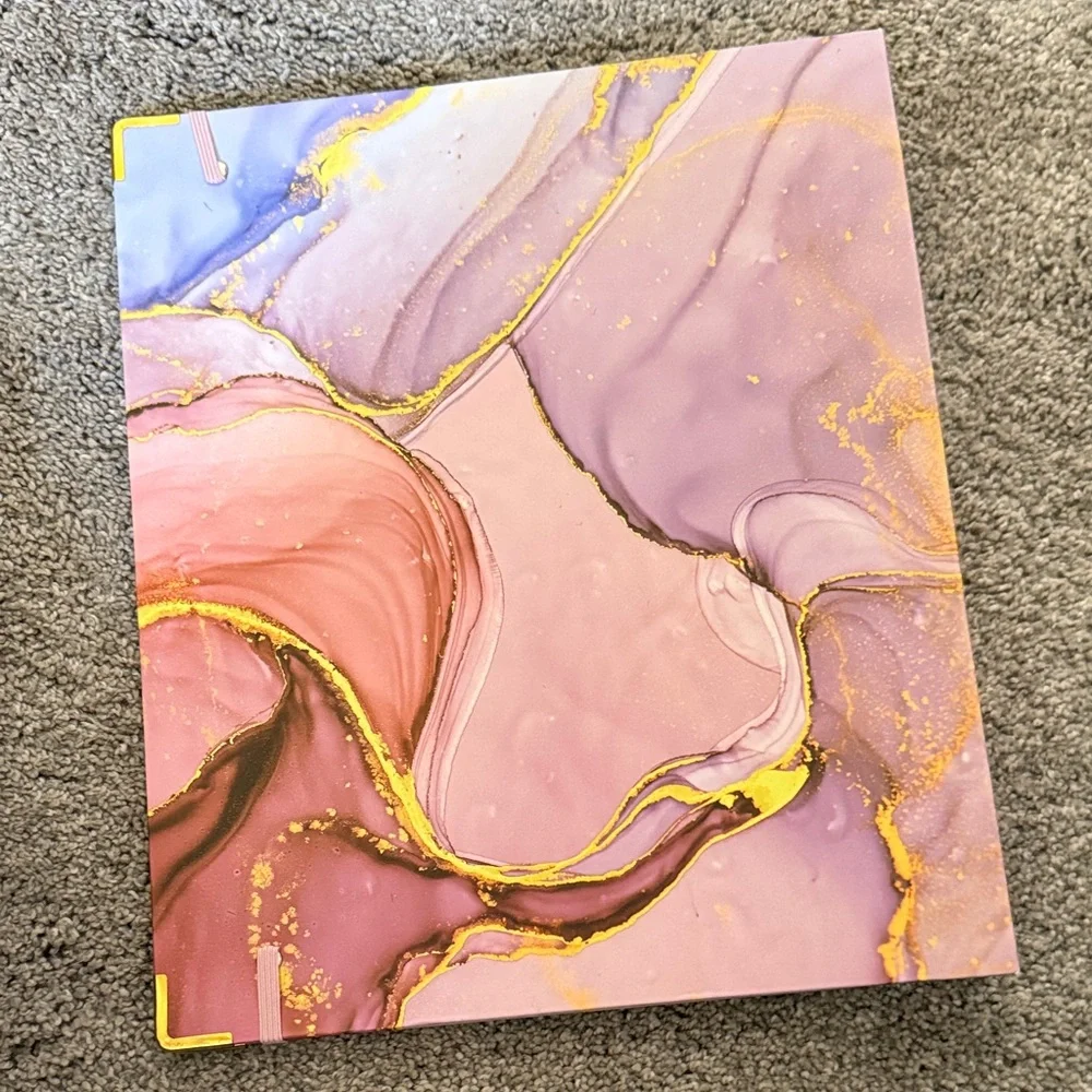 Abstract Marble Clipboard with Gold Accents